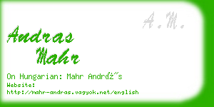 andras mahr business card